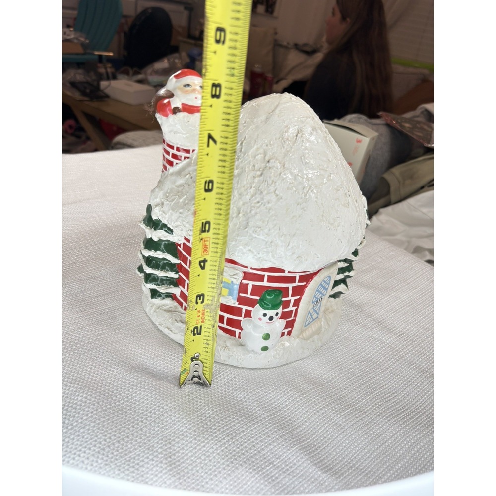 🎅Vintage  Ceramic Santa Christmas House Snowman- canister 1984 - Picture 4 of 12